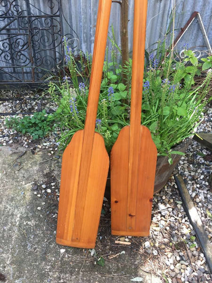 Pair of wooden oars