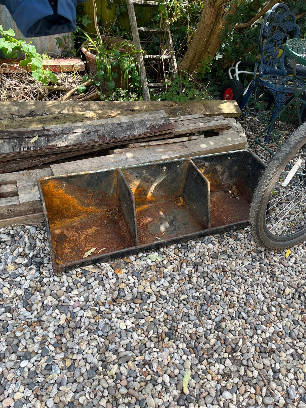Industrial Salvage Metal Wall Hanging 3 Pigeon Hole Unit Great Patina Workshop