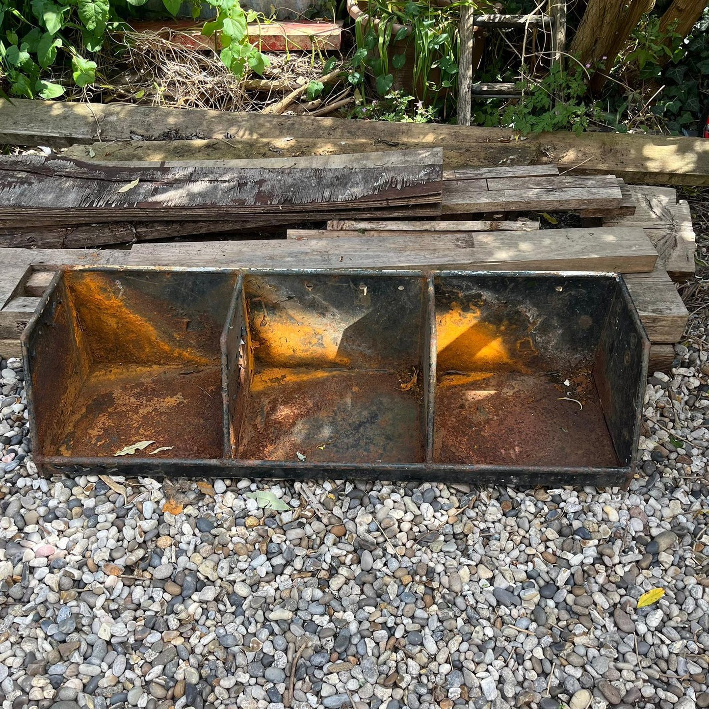 Industrial Salvage Metal Wall Hanging 3 Pigeon Hole Unit Great Patina Workshop