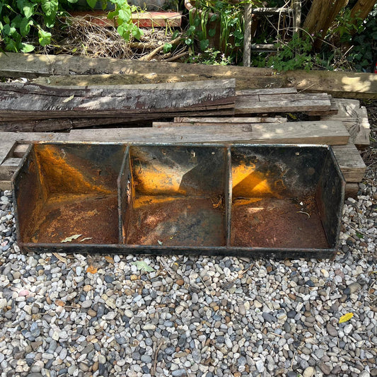 Industrial Salvage Metal Wall Hanging 3 Pigeon Hole Unit Great Patina Workshop