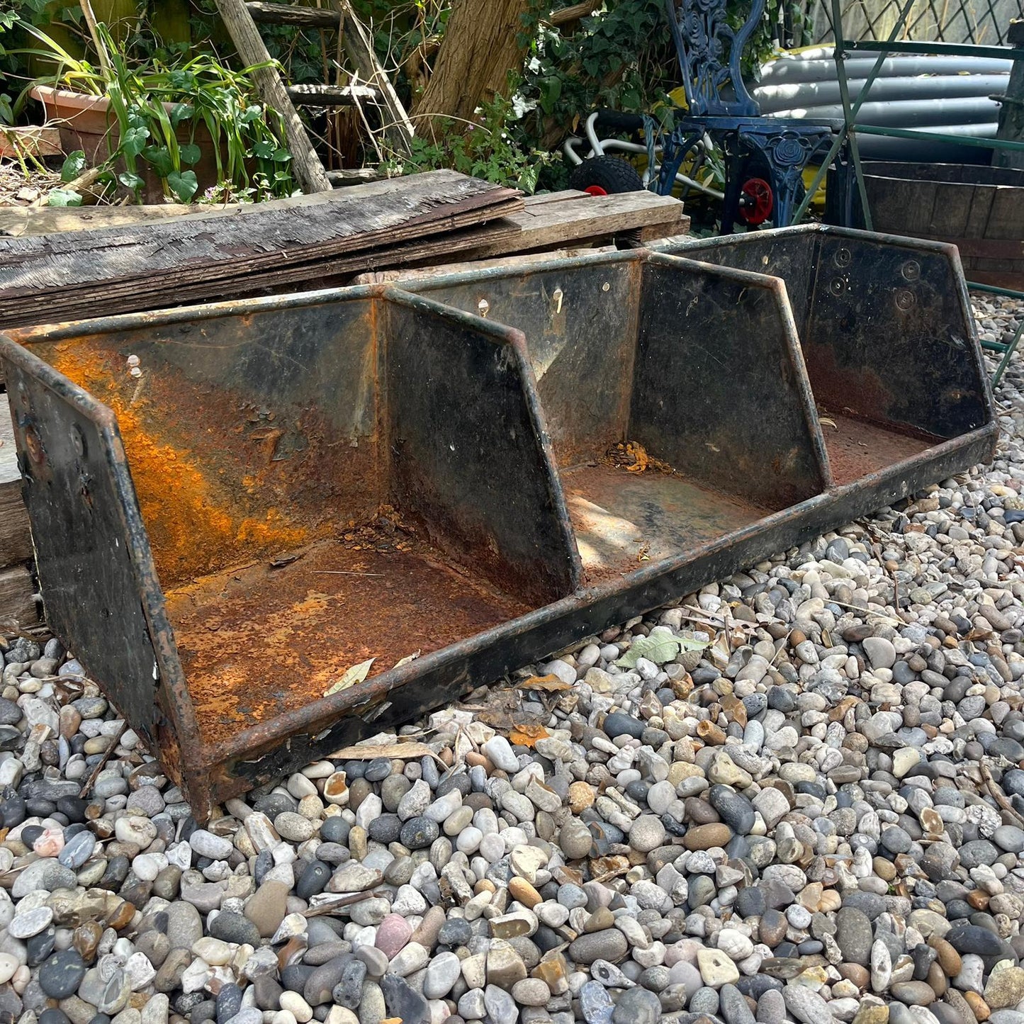 Industrial Salvage Metal Wall Hanging 3 Pigeon Hole Unit Great Patina Workshop