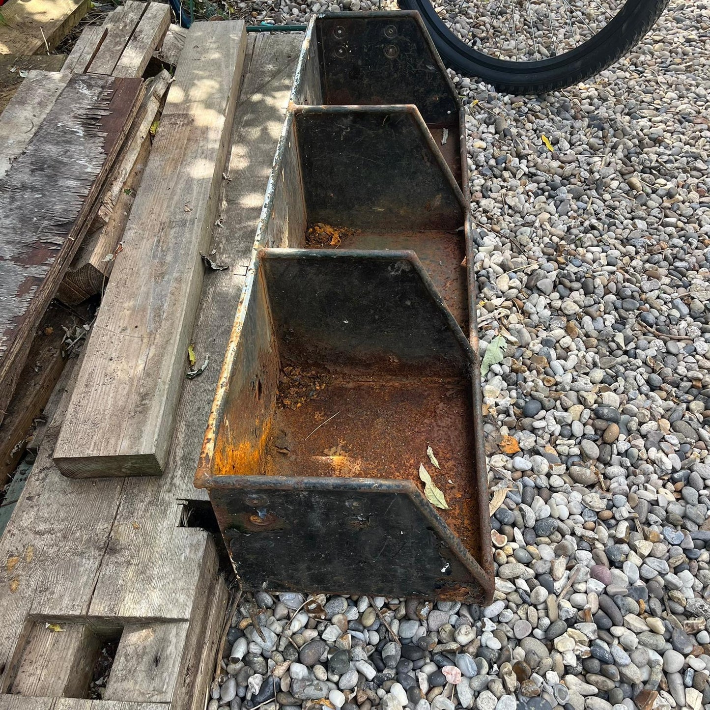 Industrial Salvage Metal Wall Hanging 3 Pigeon Hole Unit Great Patina Workshop