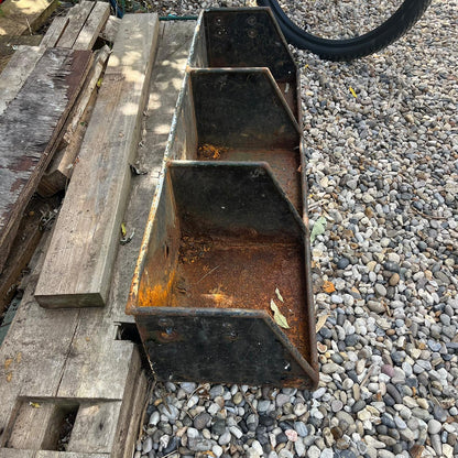Industrial Salvage Metal Wall Hanging 3 Pigeon Hole Unit Great Patina Workshop