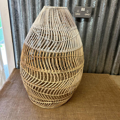 Large Basket Style Lampshade White & Natural