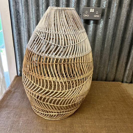 Large Basket Style Lampshade White & Natural