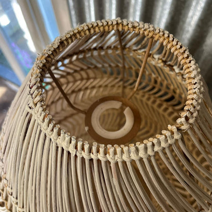 Large Basket Style Lampshade White & Natural