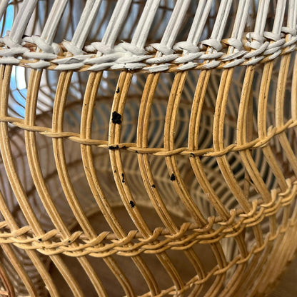 Large Basket Style Lampshade White & Natural