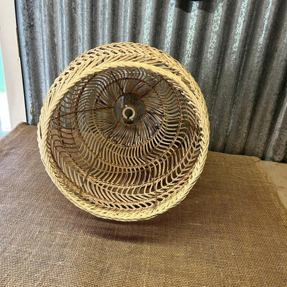Large Basket Style Lampshade White & Natural