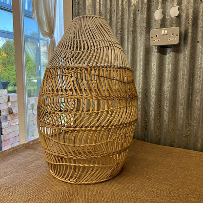 Large Basket Style Lampshade White & Natural