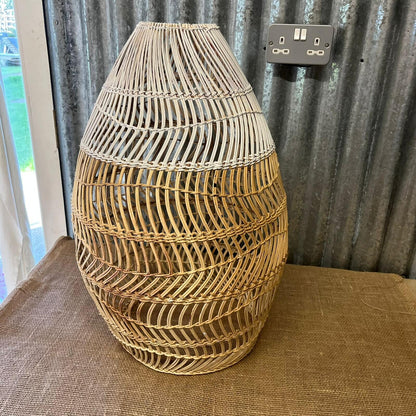 Large Basket Style Lampshade White & Natural