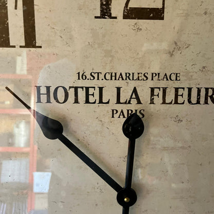 Vintage French Style Wall Clock Metal Surround Tested And Working
