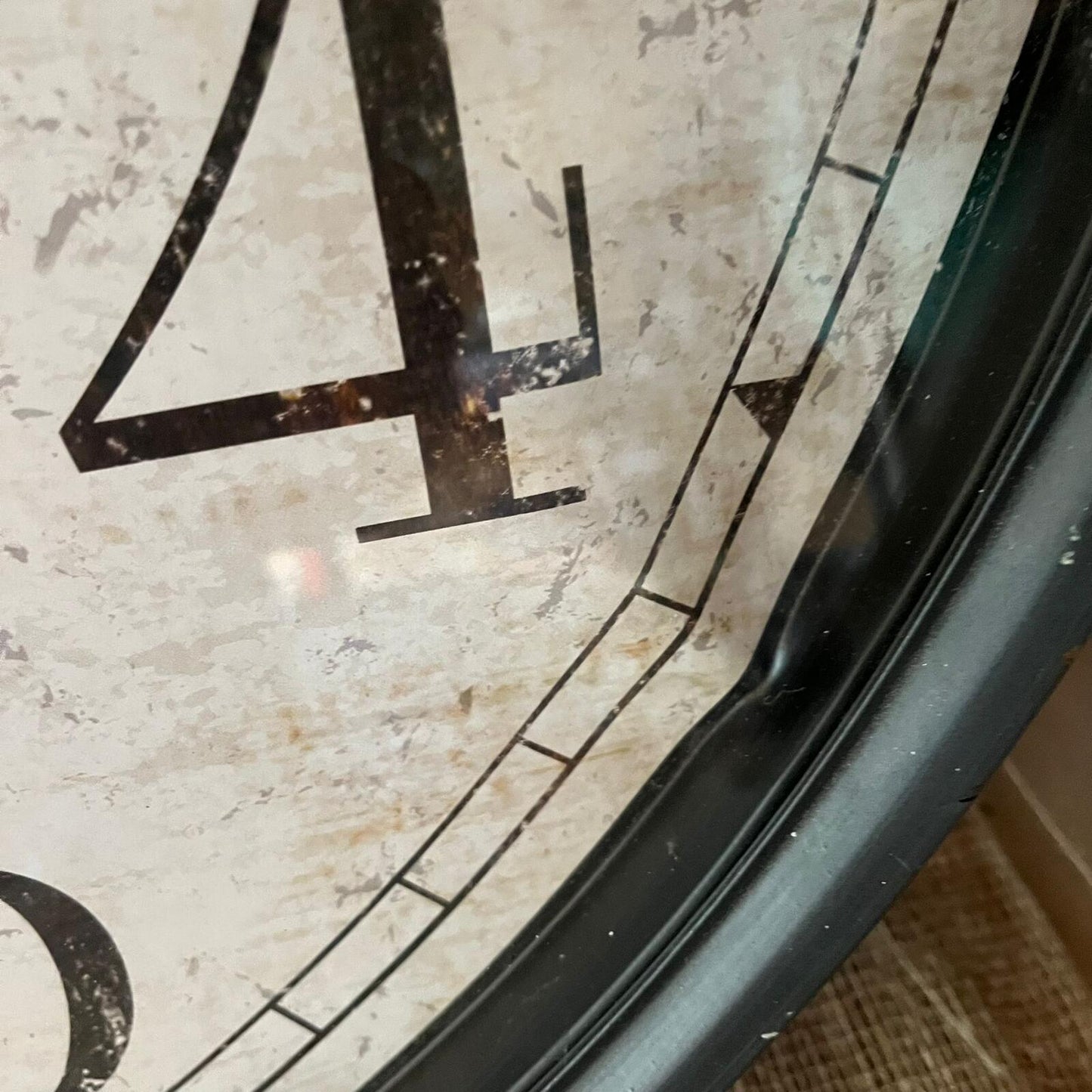 Vintage French Style Wall Clock Metal Surround Tested And Working