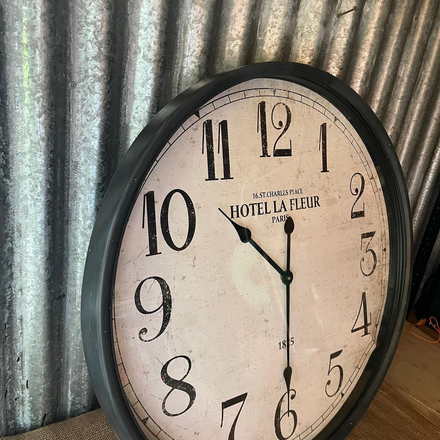 Vintage French Style Wall Clock Metal Surround Tested And Working