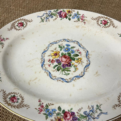 Vintage J&G Meakin Floral Platter Centenary Year 1951