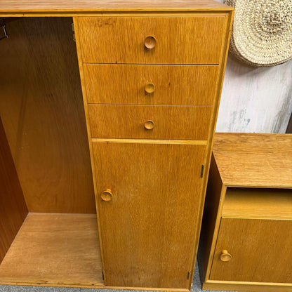 Mid Century Meredew 3 Piece Bedroom Set Wardrobe Compactum Bedside Cabinet 1970s