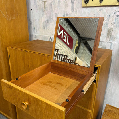 Mid Century Meredew 3 Piece Bedroom Set Wardrobe Compactum Bedside Cabinet 1970s