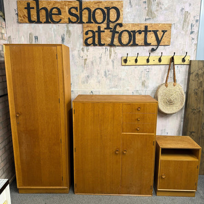 Mid Century Meredew 3 Piece Bedroom Set Wardrobe Compactum Bedside Cabinet 1970s