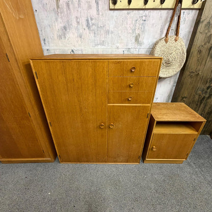 Mid Century Meredew 3 Piece Bedroom Set Wardrobe Compactum Bedside Cabinet 1970s