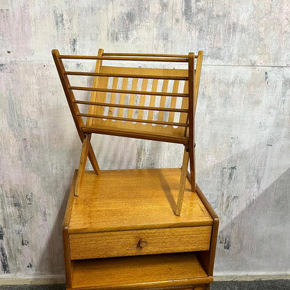 Mid Century Magazine Rack Cees Braakman For Pasloe 1950s/60s Folding Rack