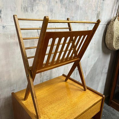 Mid Century Magazine Rack Cees Braakman For Pasloe 1950s/60s Folding Rack