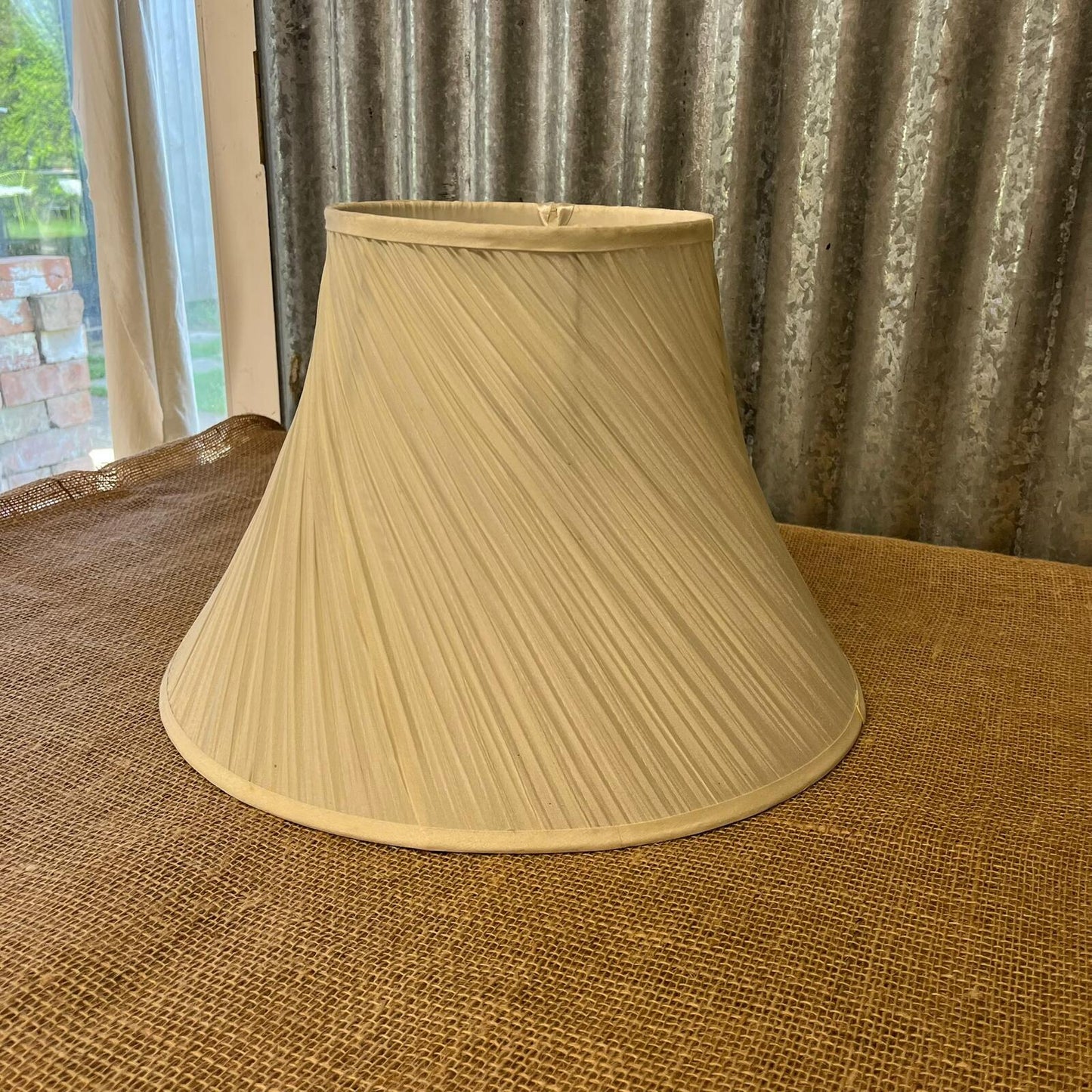 Classic Beige Pleated Fabric Lampshade