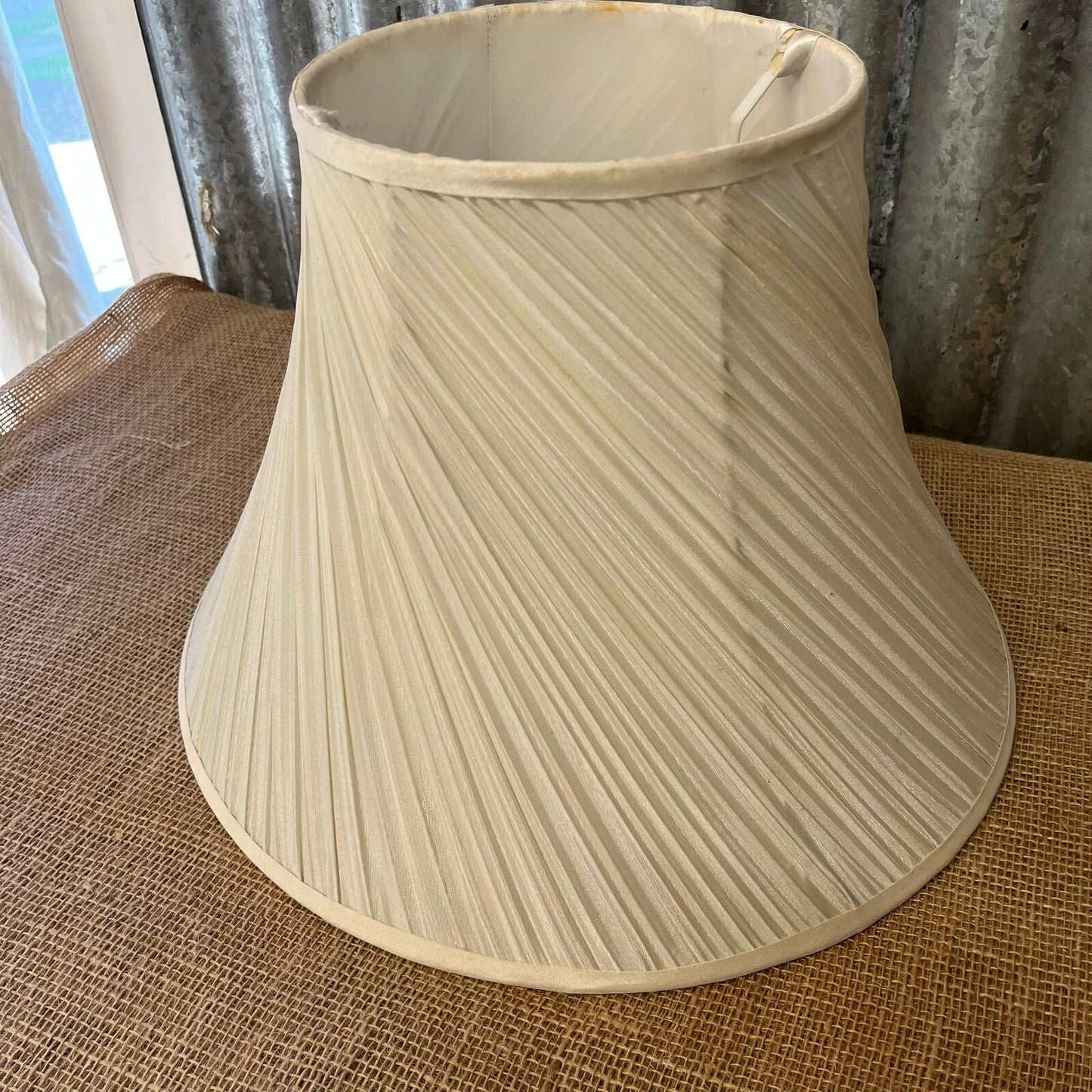 Classic Beige Pleated Fabric Lampshade