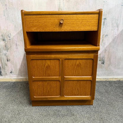 Vintage Mid Century Nathan Squares Cabinet Nightstand Drawer Single Cupboard