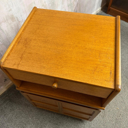 Vintage Mid Century Nathan Squares Cabinet Nightstand Drawer Single Cupboard