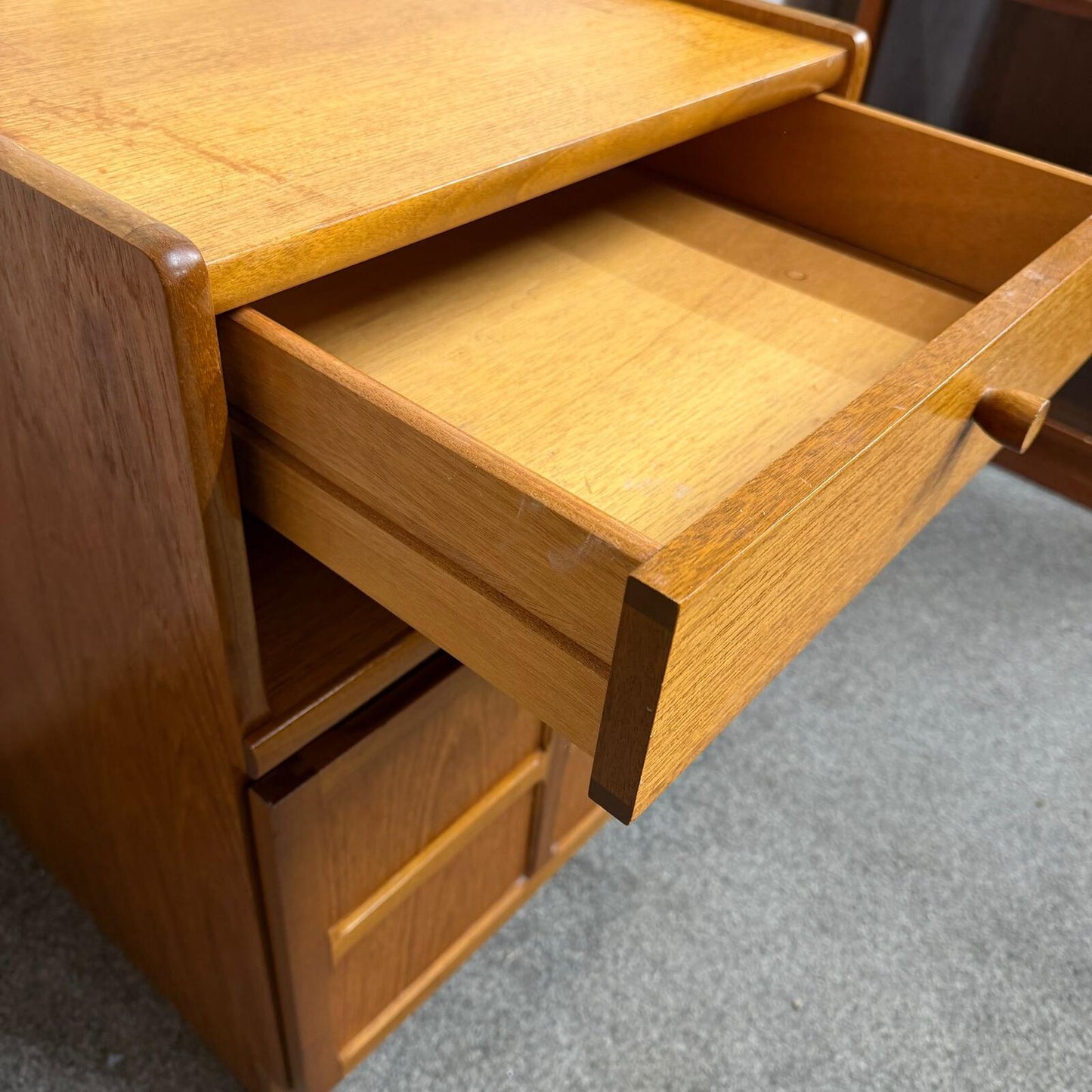 Vintage Mid Century Nathan Squares Cabinet Nightstand Drawer Single Cupboard