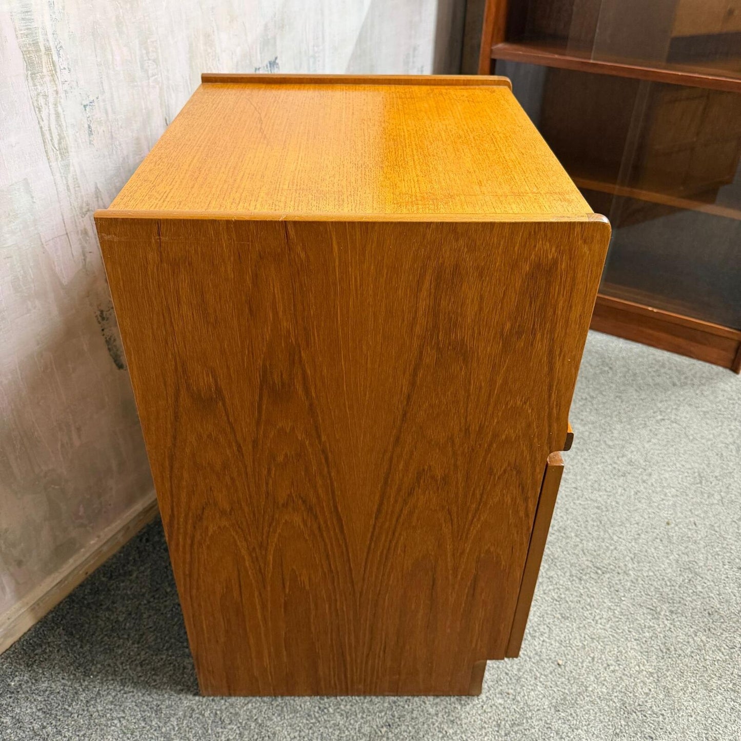 Vintage Mid Century Nathan Squares Cabinet Nightstand Drawer Single Cupboard