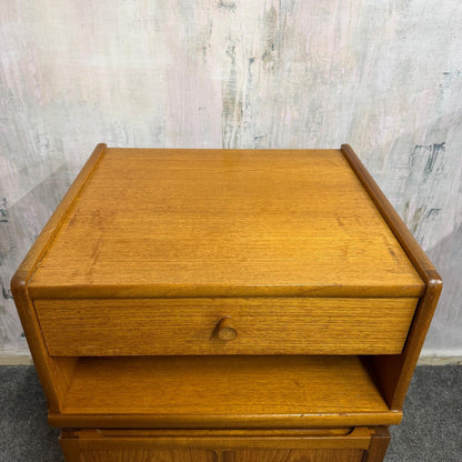 Vintage Mid Century Nathan Squares Cabinet Nightstand Drawer Single Cupboard