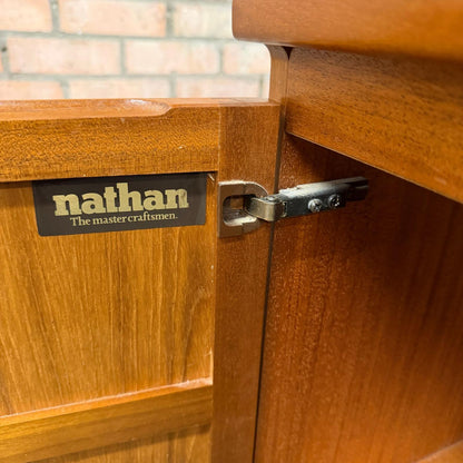 Vintage Mid Century Nathan Squares Cabinet Nightstand Drawer Single Cupboard