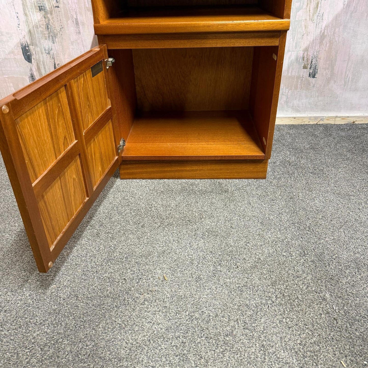 Vintage Mid Century Nathan Squares Cabinet Nightstand Drawer Single Cupboard