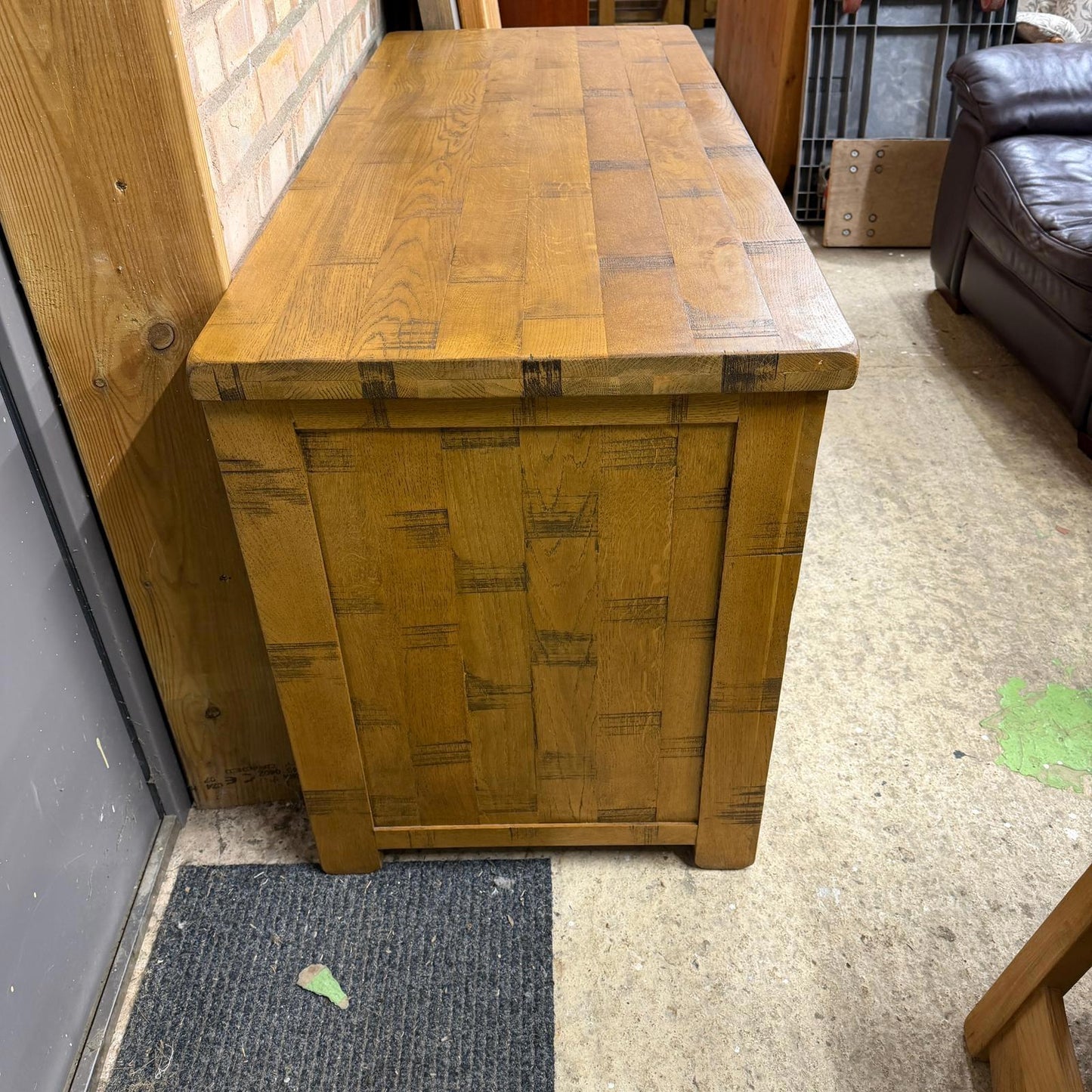 Oak Furniture Land Rustic Solid Oak Desk 4 Drawers Single Cupboard Rustic Look