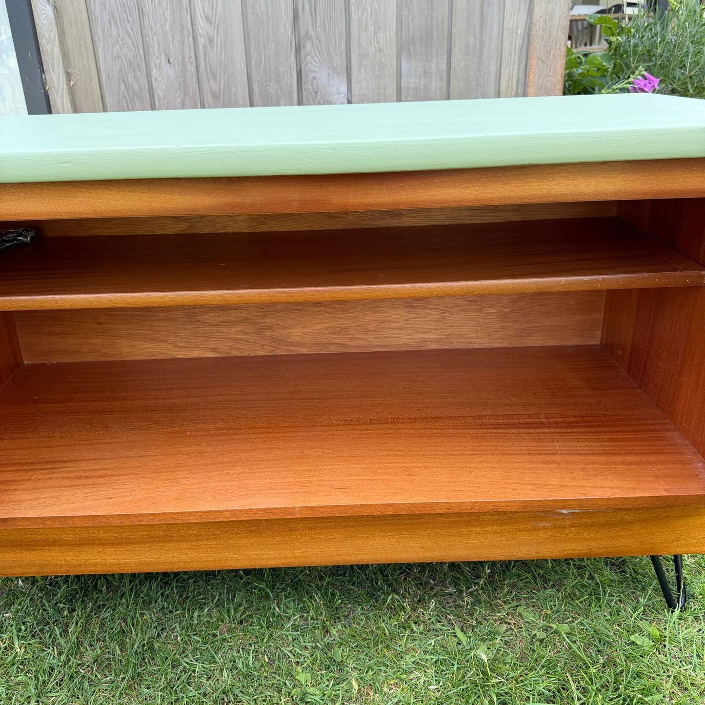 Vintage Nathan Squares Mid Century Low Cupboard Painted Hairpin Legs
