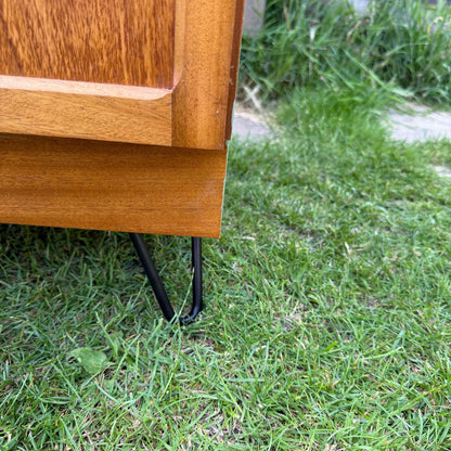 Vintage Nathan Squares Mid Century Low Cupboard Painted Hairpin Legs