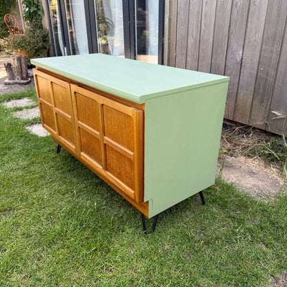 Vintage Nathan Squares Mid Century Low Cupboard Painted Hairpin Legs