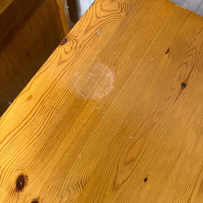 Pair Solid Pine Low 2 Drawers Bedside Cabinets Scalloped Edge