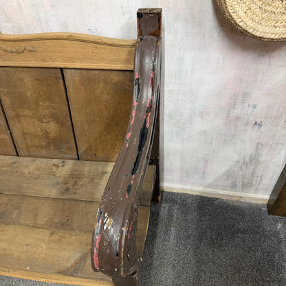Ornate Pine 2 Seater Bench Reclaimed Rustic Feel