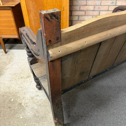 Ornate Pine 2 Seater Bench Reclaimed Rustic Feel