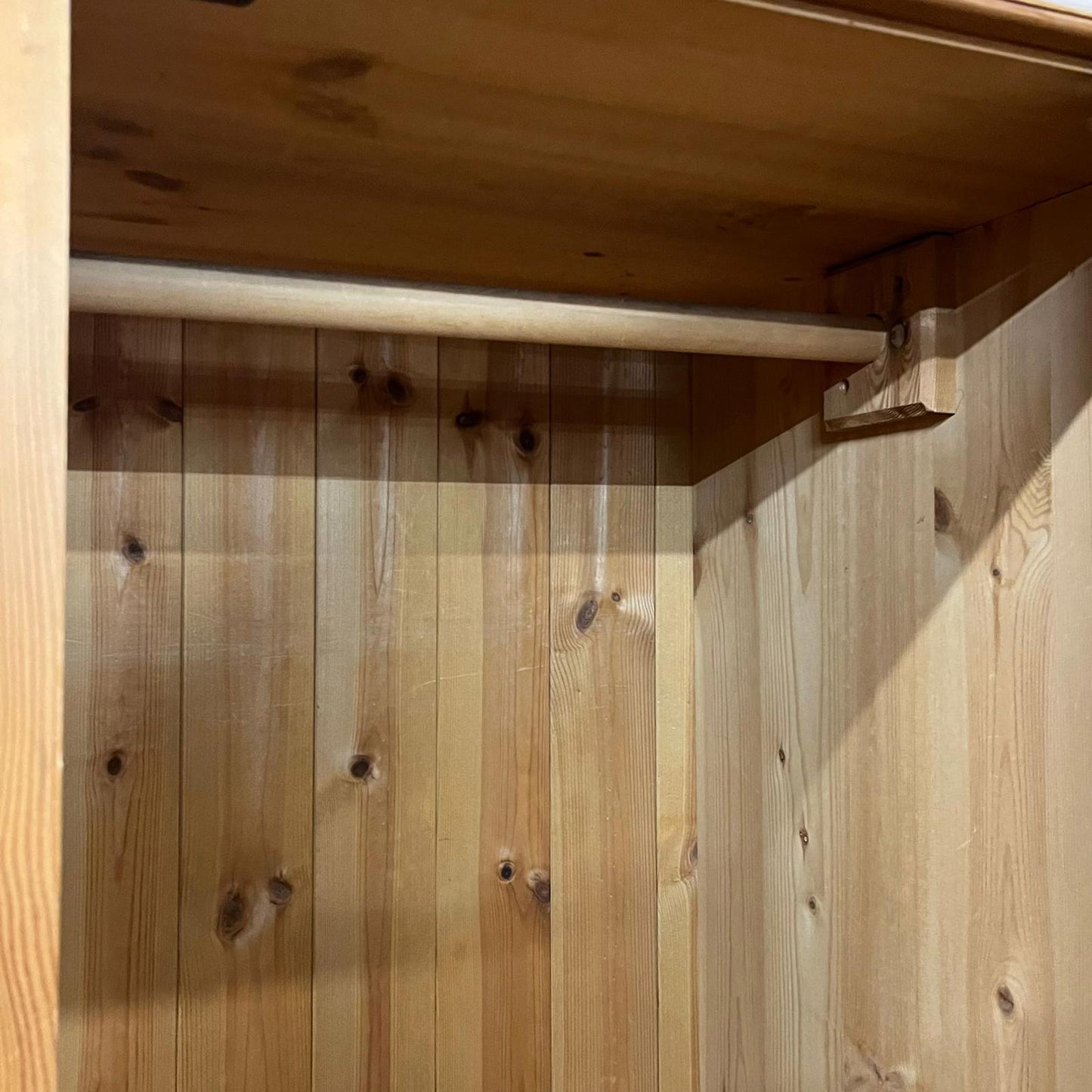 Solid Pine Triple Wardrobe With 3 Over 2 Drawers Mirror Hanging Rail Breakdown