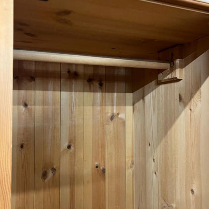 Solid Pine Triple Wardrobe With 3 Over 2 Drawers Mirror Hanging Rail Breakdown