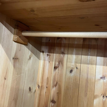Solid Pine Triple Wardrobe With 3 Over 2 Drawers Mirror Hanging Rail Breakdown