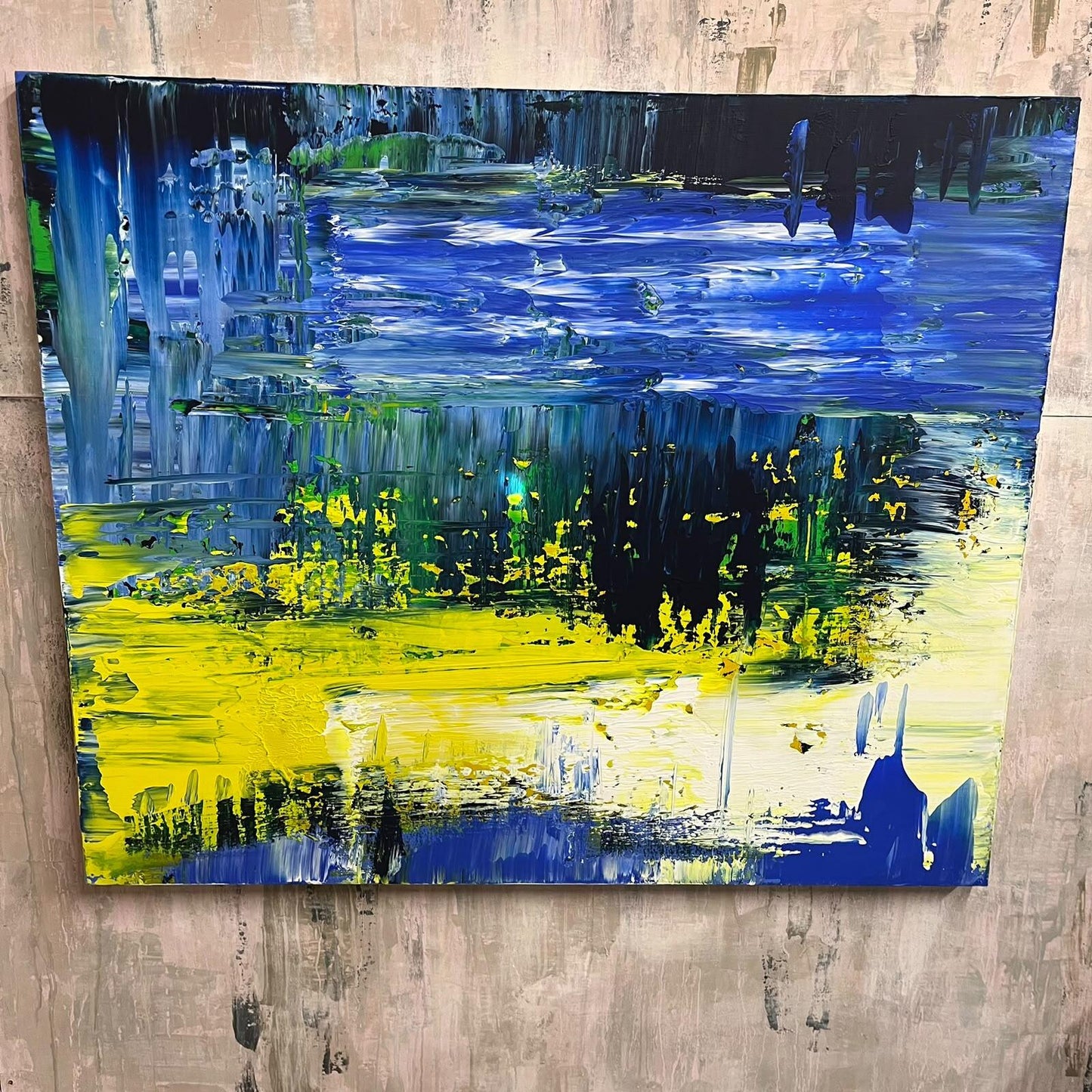 Terry Wood (b. 1952) Abstract Study Signed Verso Acrylics On Box Canvas
