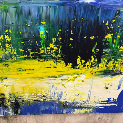 Terry Wood (b. 1952) Abstract Study Signed Verso Acrylics On Box Canvas