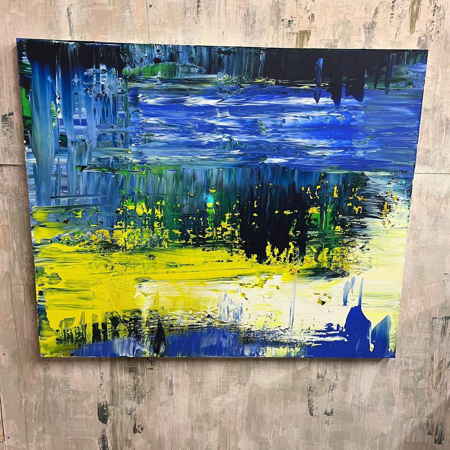 Terry Wood (b. 1952) Abstract Study Signed Verso Acrylics On Box Canvas