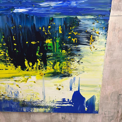 Terry Wood (b. 1952) Abstract Study Signed Verso Acrylics On Box Canvas