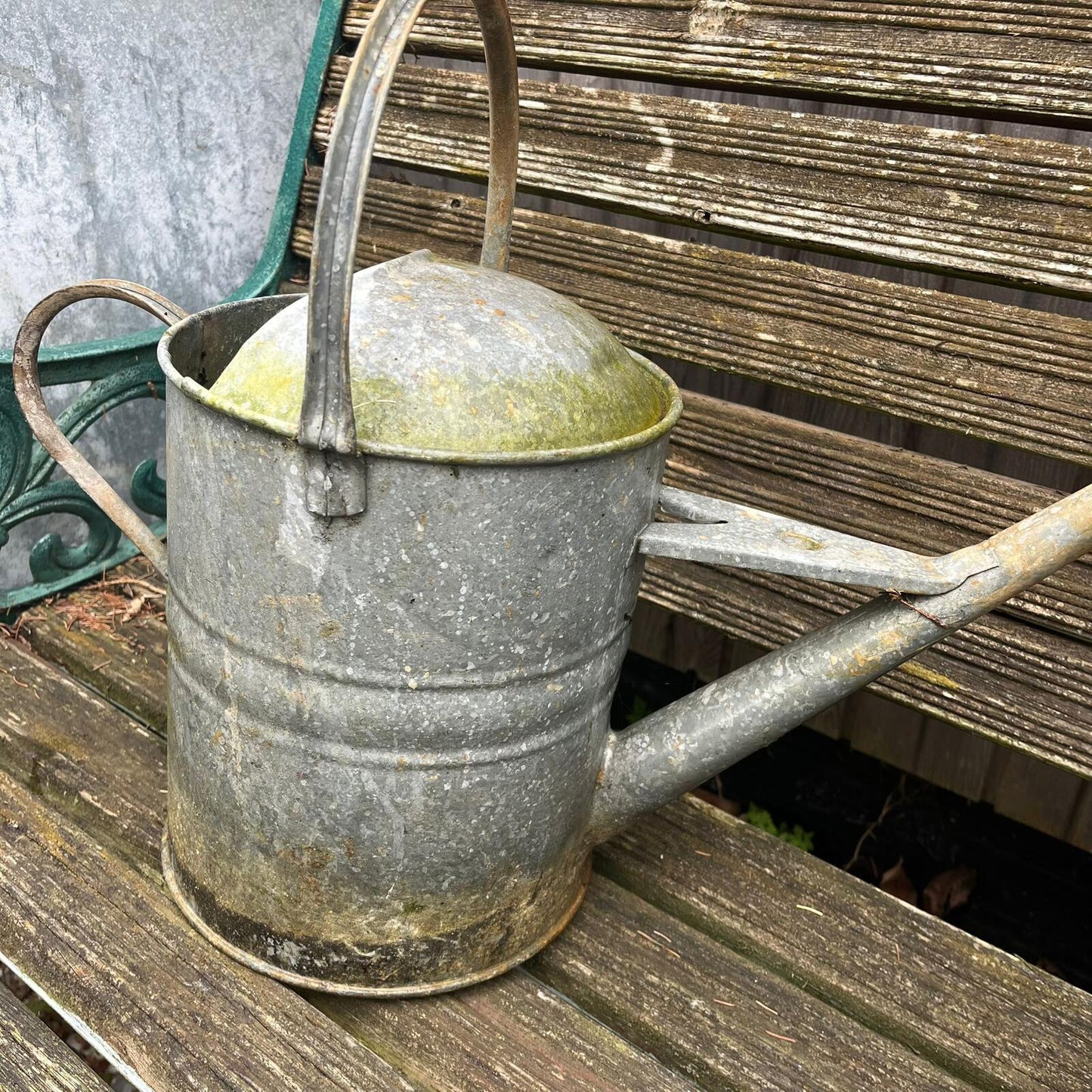 VIntage Galvanised Watering Can Water Tight No Rose