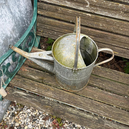 VIntage Galvanised Watering Can Water Tight No Rose