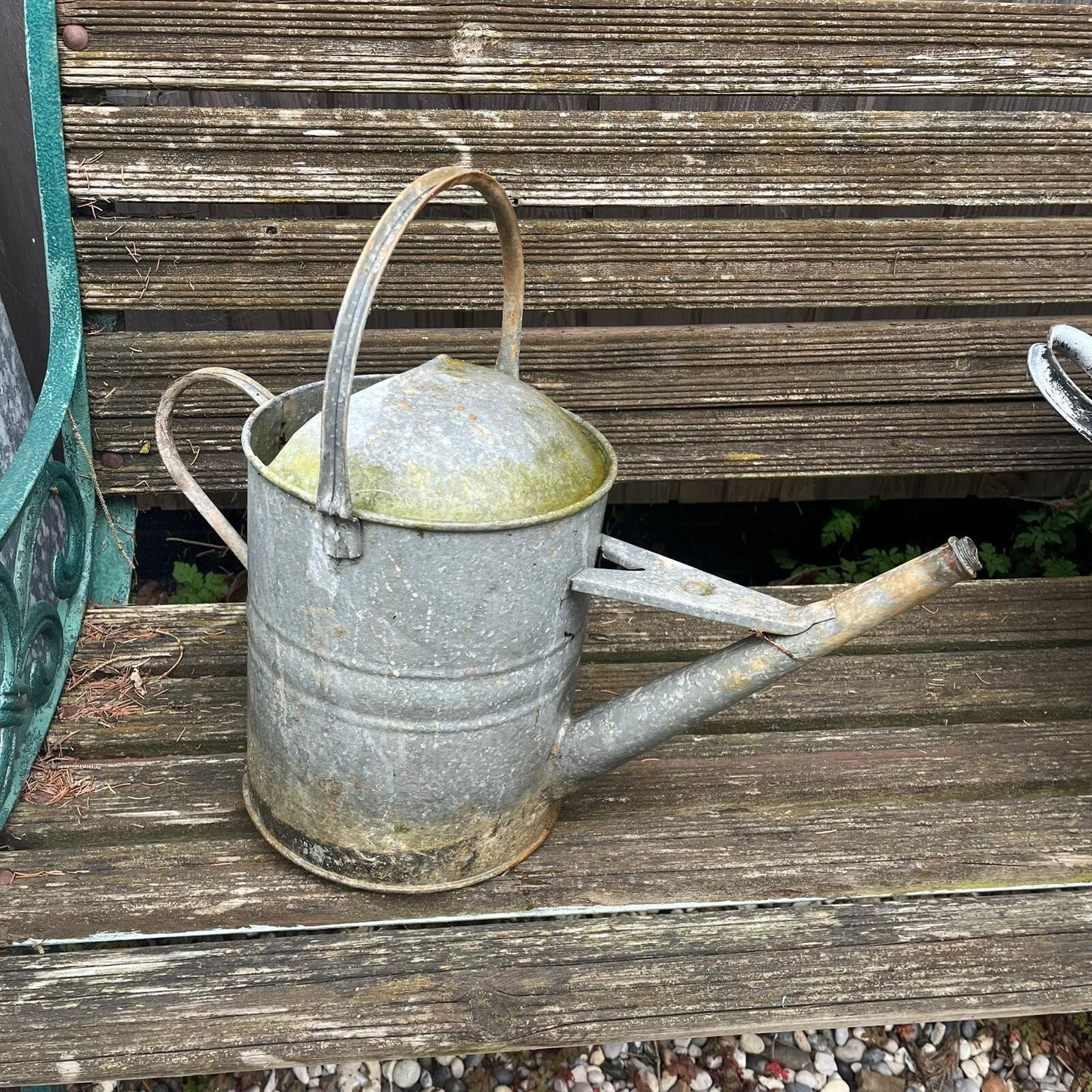 VIntage Galvanised Watering Can Water Tight No Rose